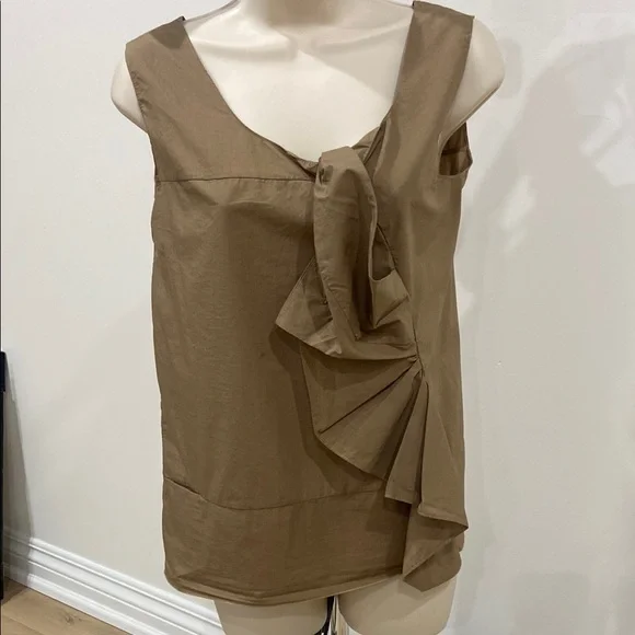 Marni Brown Ruffled Blouse - Picture 1 of 11